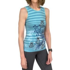 Athleta Trailhead Tank Sz S fits XS New $59 Hiking FITTED Next To Skin Top Blue
